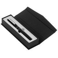 boligrafo metalico engomado negro con logo